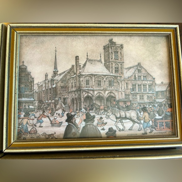 Vintage Framed Anton Pieck Reproduction Prints- Set of 4 - Picture 3 of 5